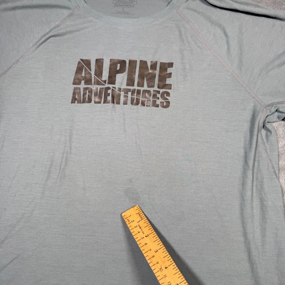 Lot of 2 Patagonia Capilene Cool Trail Mens L Alpine Adventures Blue Gray Shirts - Picture 12 of 16